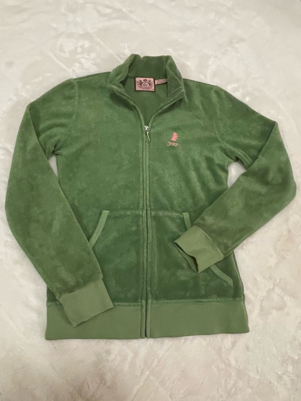 Vintage y2k juicy couture green terry zip up